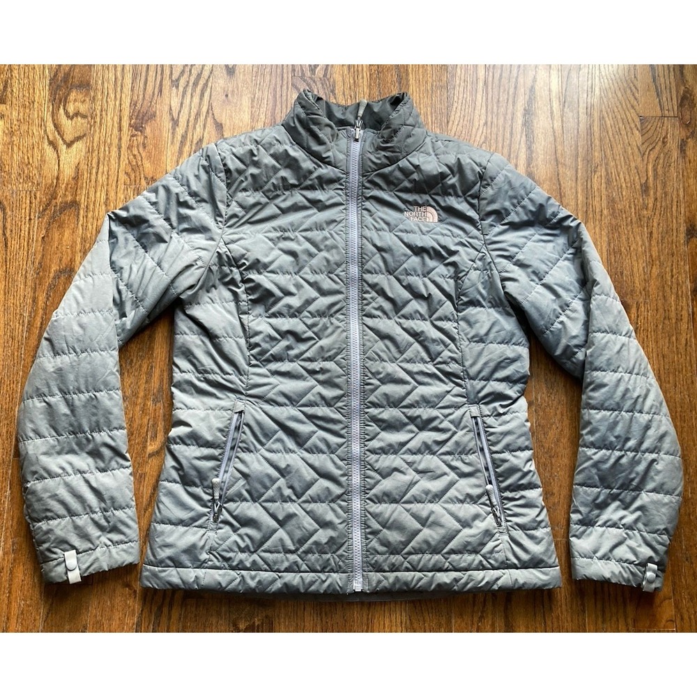 The North Face Tamburello Jacket Womens Size Large Gray Insulated Quilted Puffer